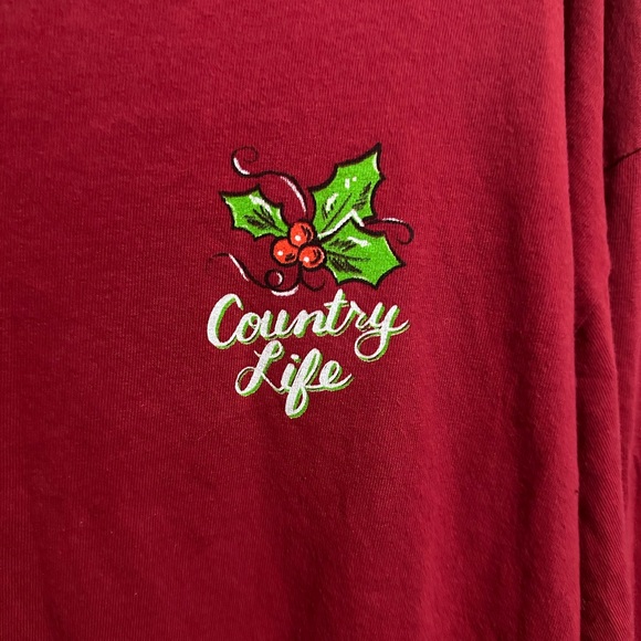 Women’s Kinda Naughty Kinda Nice Red Longsleeve Graphic Christmas Shirt size 2X - Picture 3 of 6